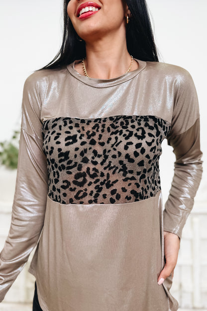 Shimmering Ferocity Leopard Top - 2 Colors!