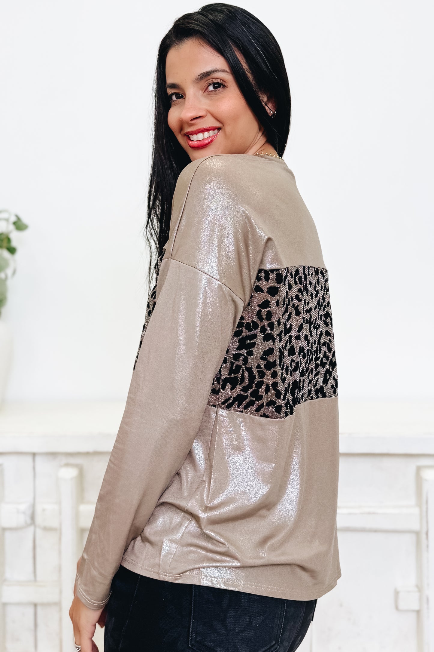 Shimmering Ferocity Leopard Top - 2 Colors!