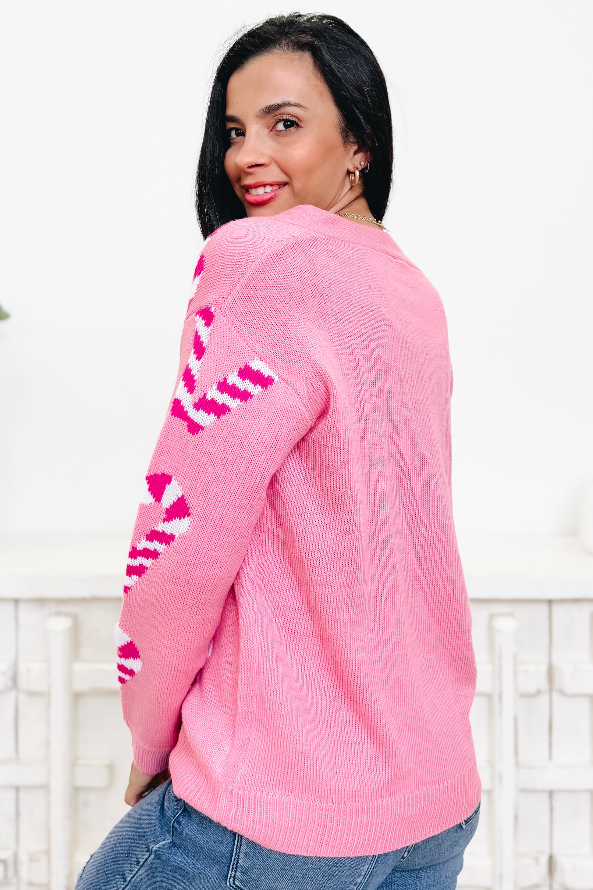 No Shame In Candy Cane Sweater Cardigan