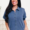 No Hesitation Denim Button Down Top
