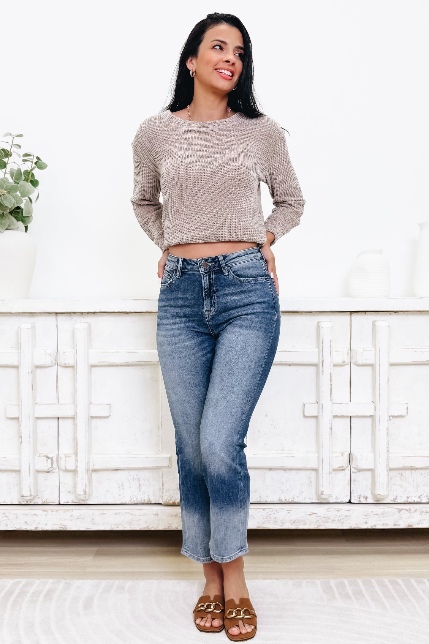 Faded Love By Mica - High Rise Relaxed Straight Jeans Vintage Fun