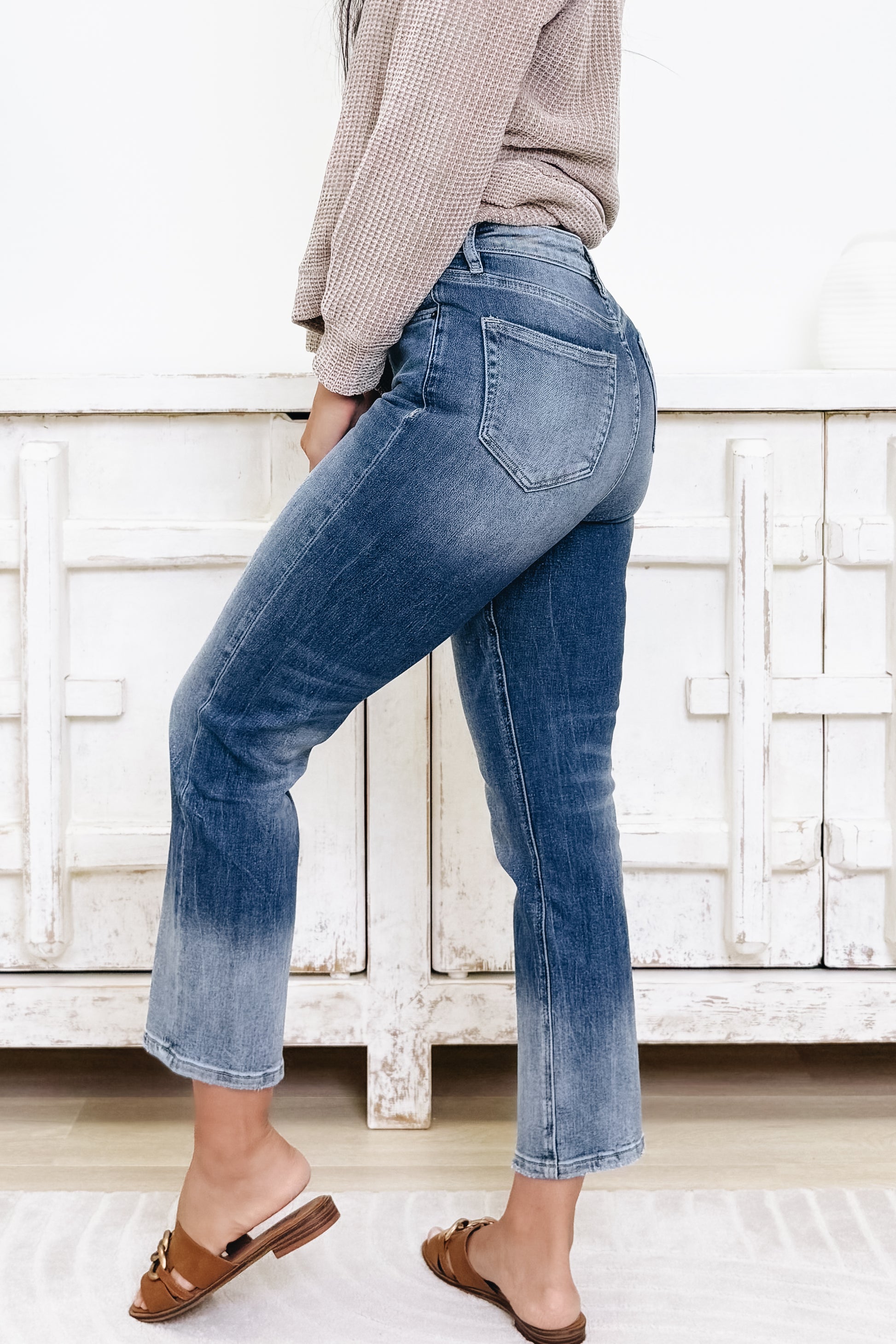 Faded Love By Mica - High Rise Relaxed Straight Jeans Vintage Fun