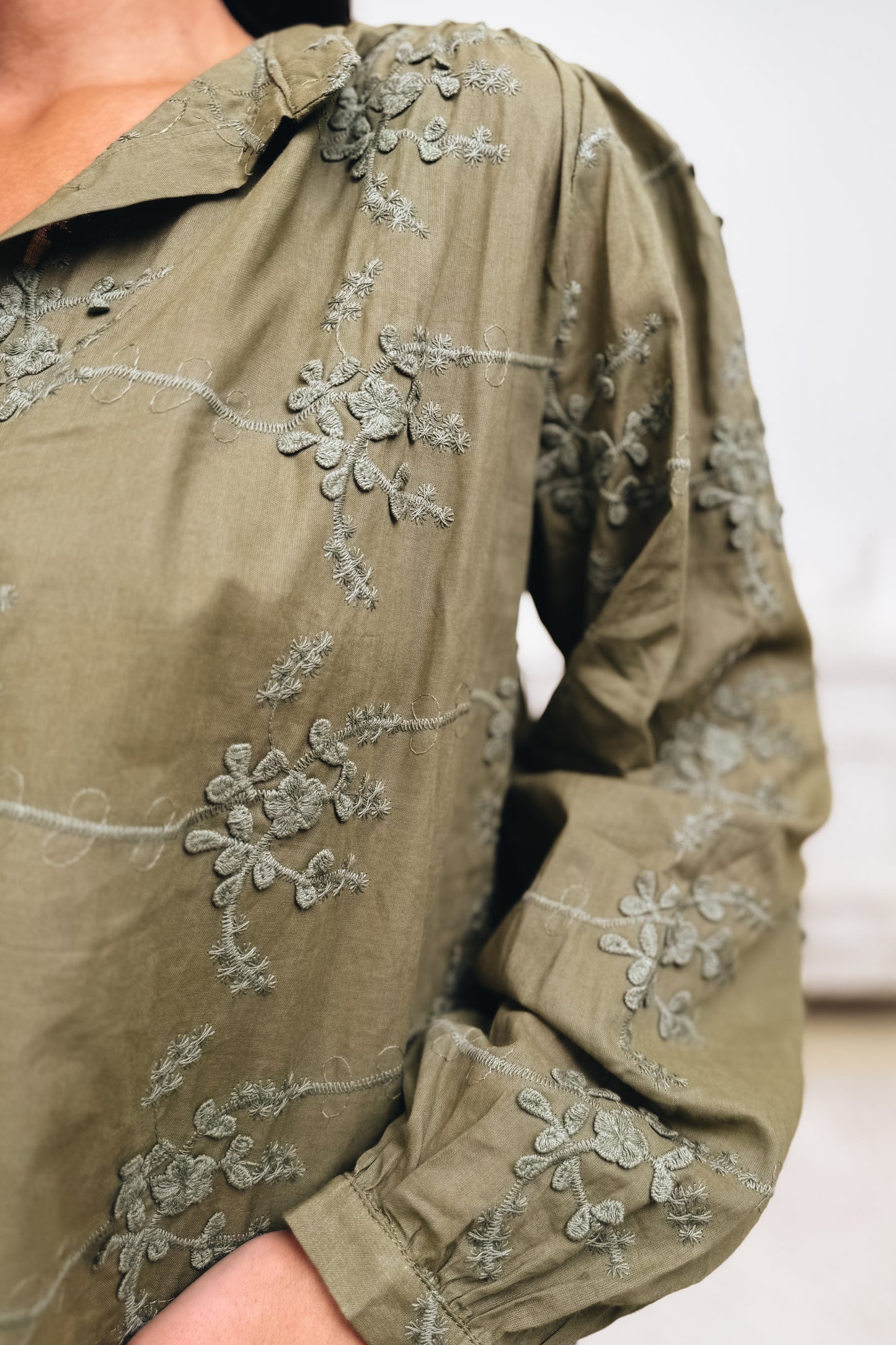 3D For Me Button Down Top