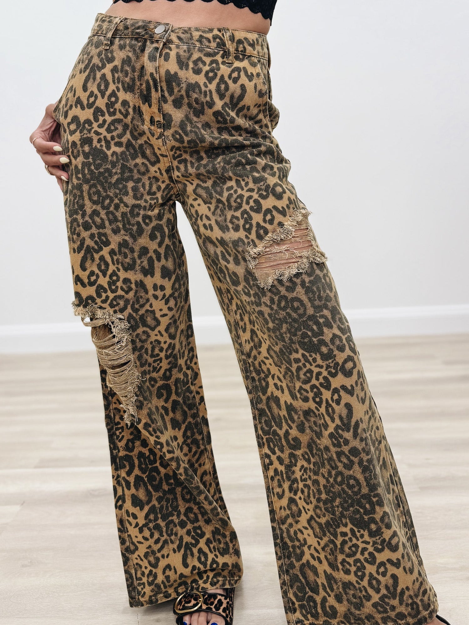 She's A Survivor Mid Rise Distressed Jeans