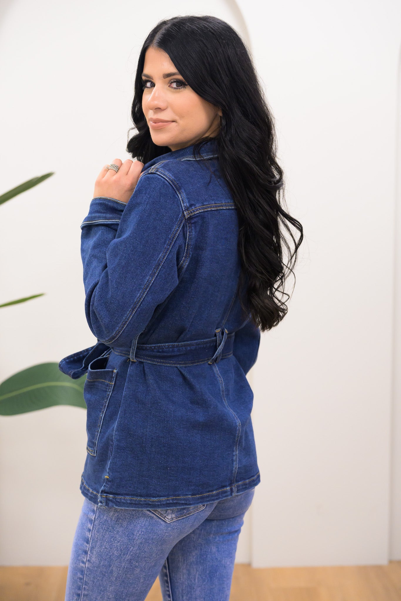 The Reese By Judy Blue - Mid Length Denim Utility Side Slit Jacket