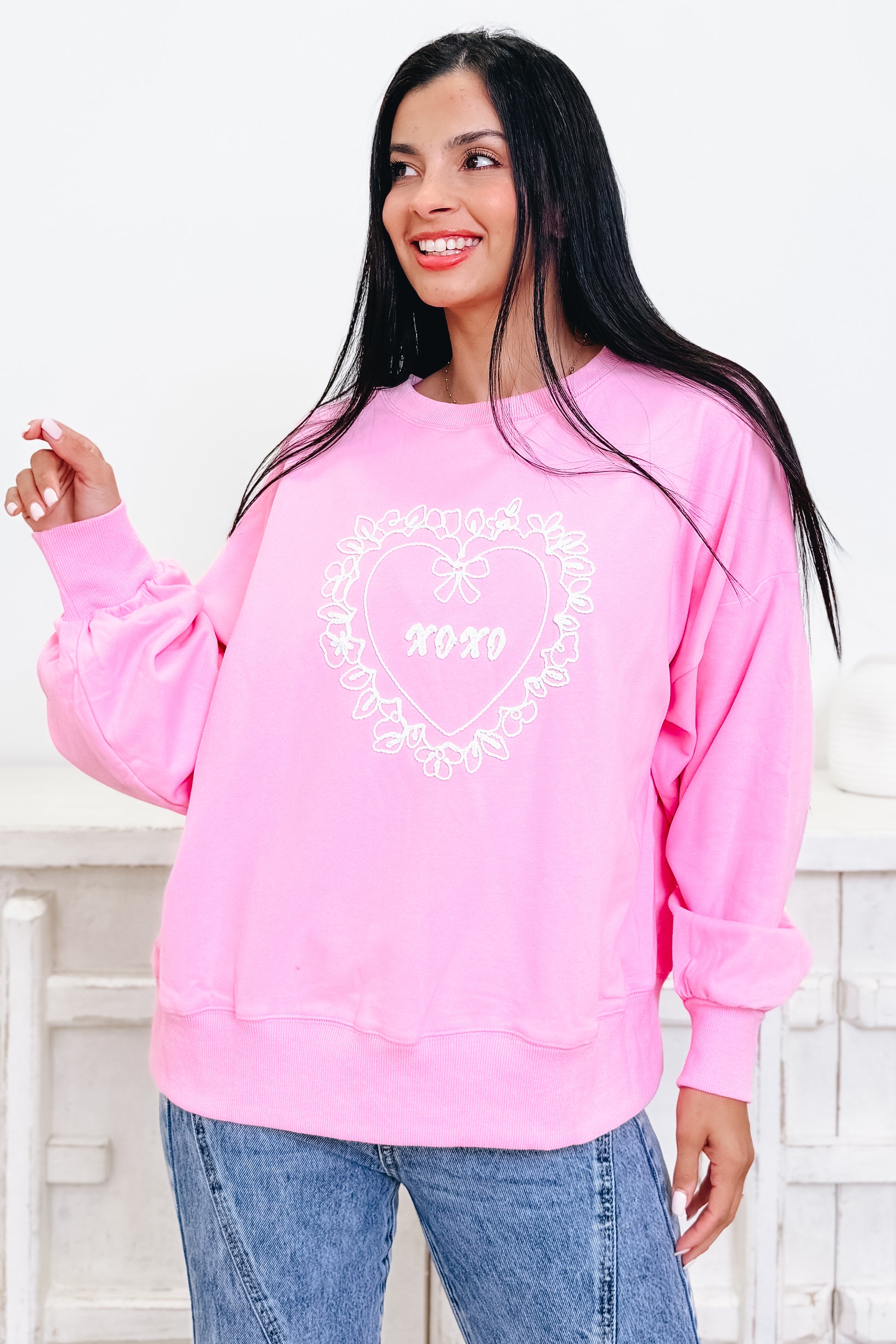 XOXO Heart Rope Sweater