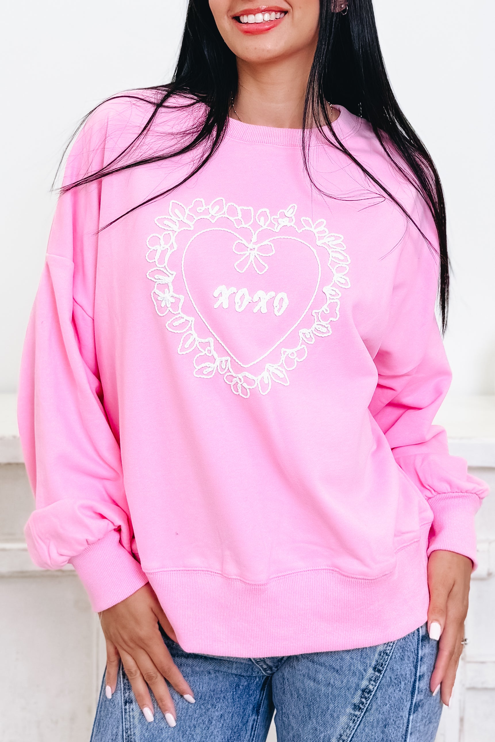XOXO Heart Rope Sweater