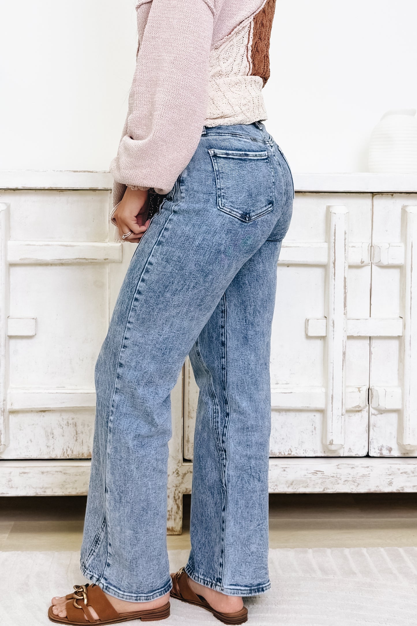 Run The World By Saige Denim - High Rise Straight Jeans - Medium