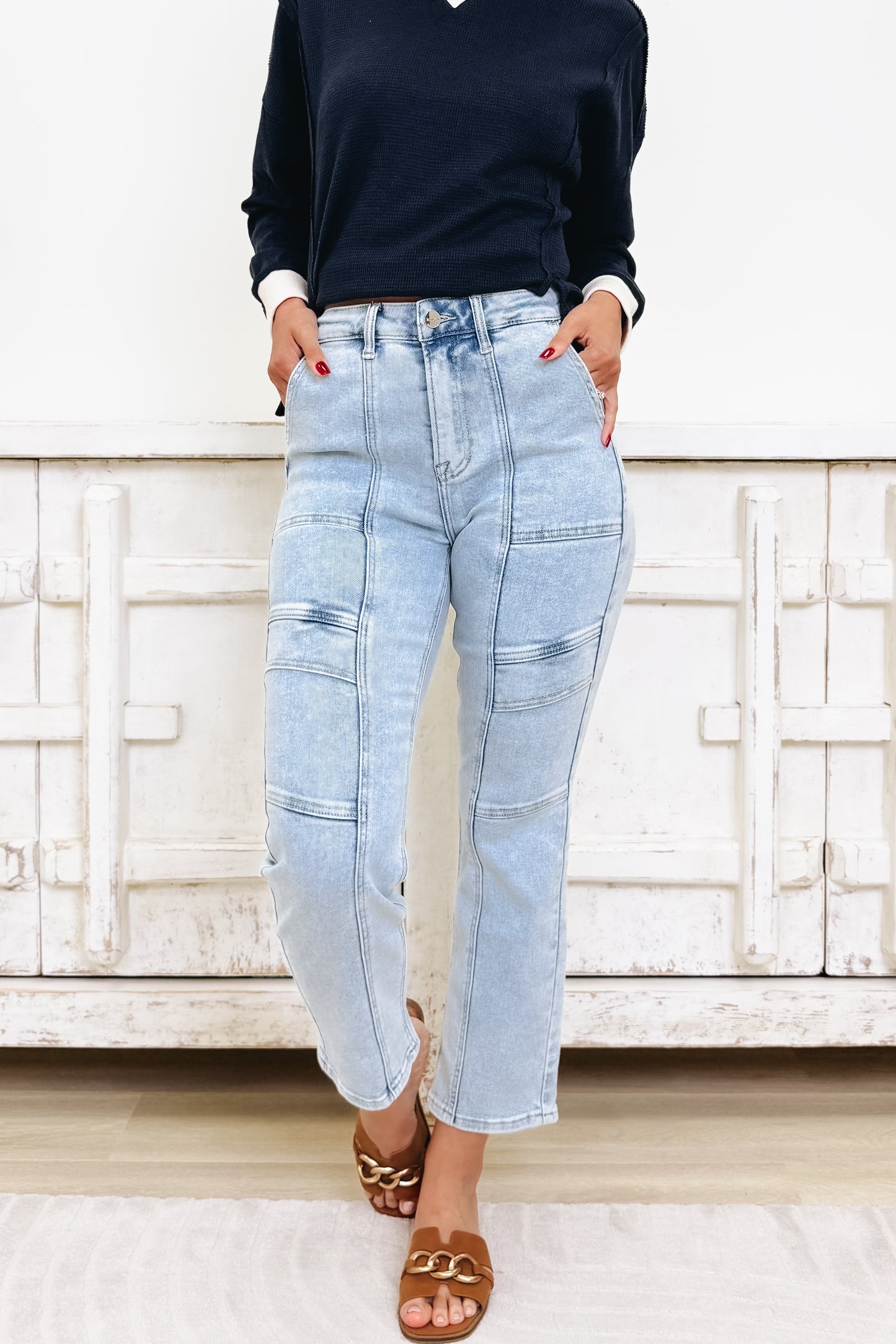Honey Love By Risen - High Rise Ankle Straight Jeans - 2 Colors!