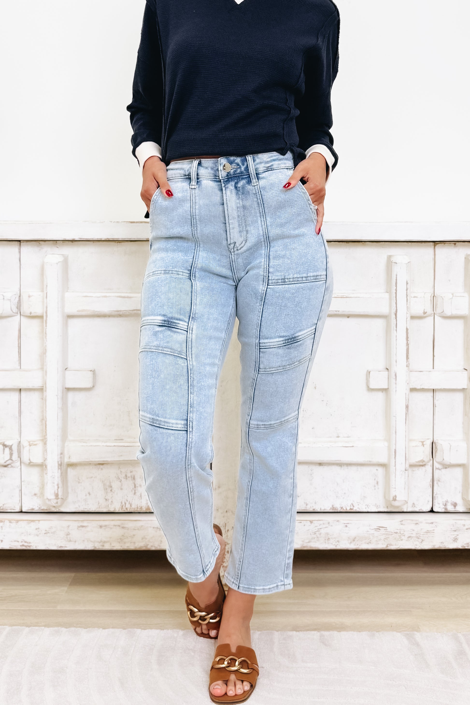 Honey Love By Risen - High Rise Ankle Straight Jeans - 2 Colors!