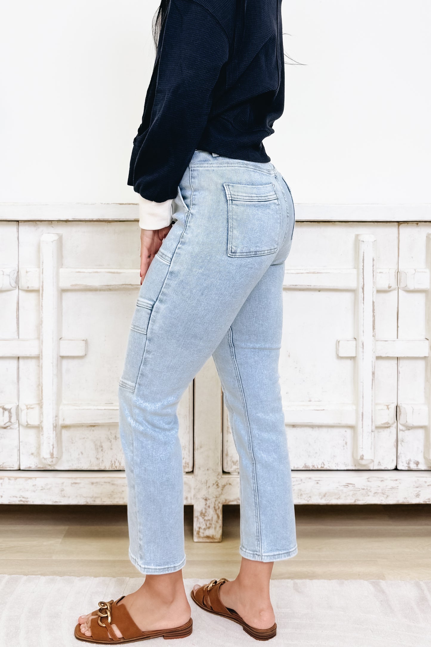 Honey Love By Risen - High Rise Ankle Straight Jeans - 2 Colors!