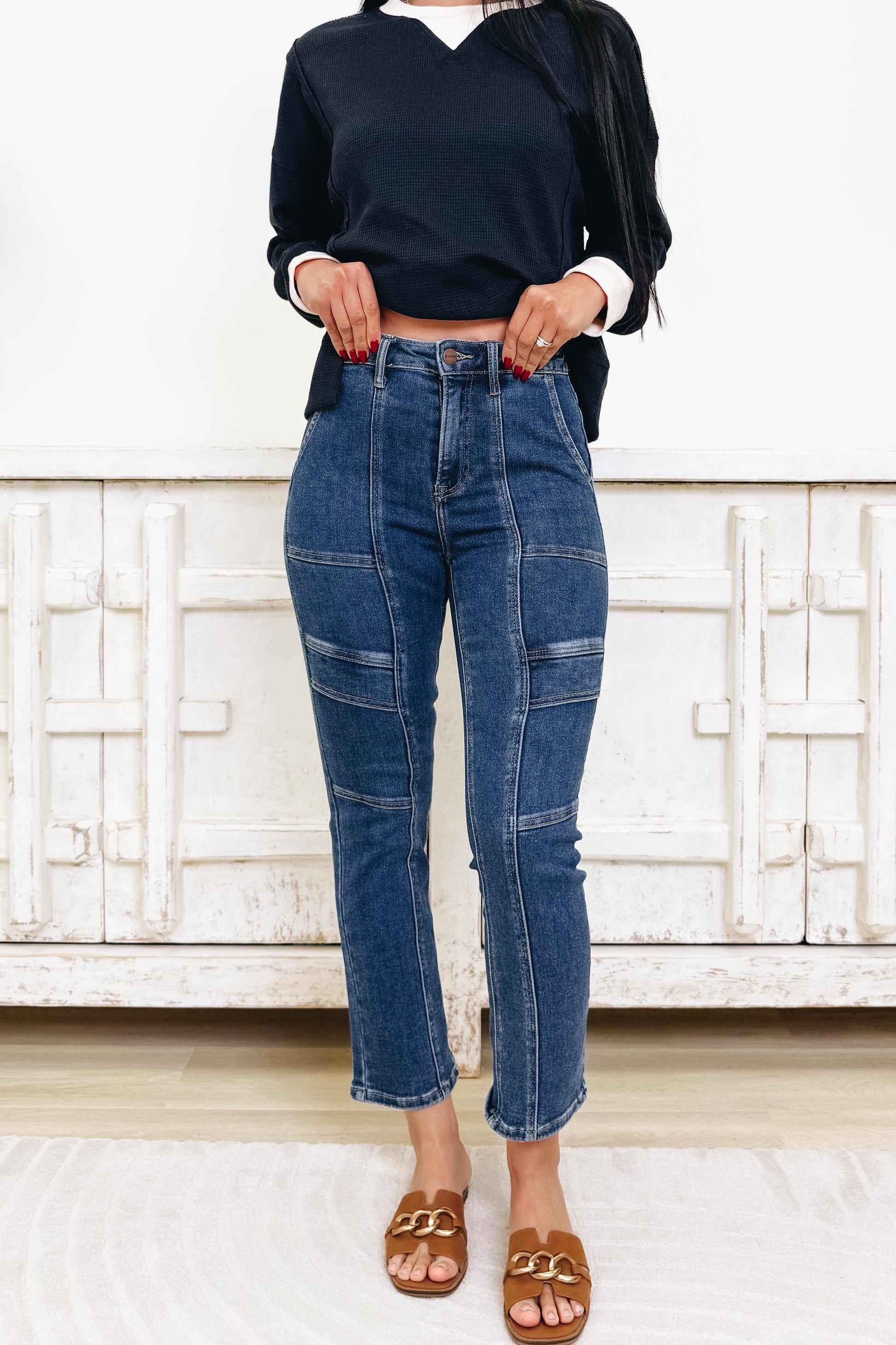 Honey Love By Risen - High Rise Ankle Straight Jeans - 2 Colors!