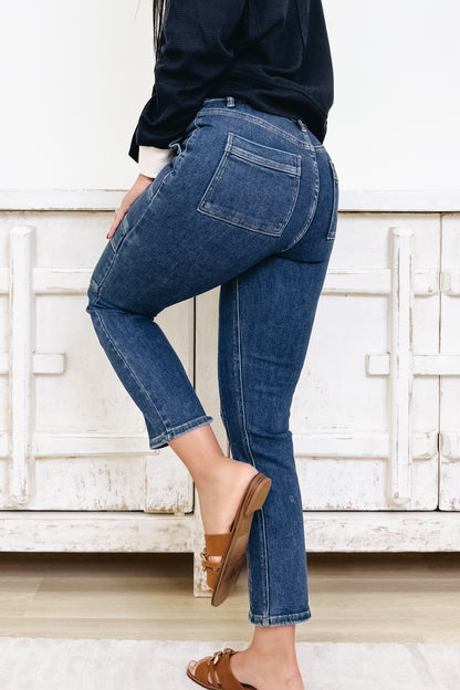 Honey Love By Risen - High Rise Ankle Straight Jeans - 2 Colors!