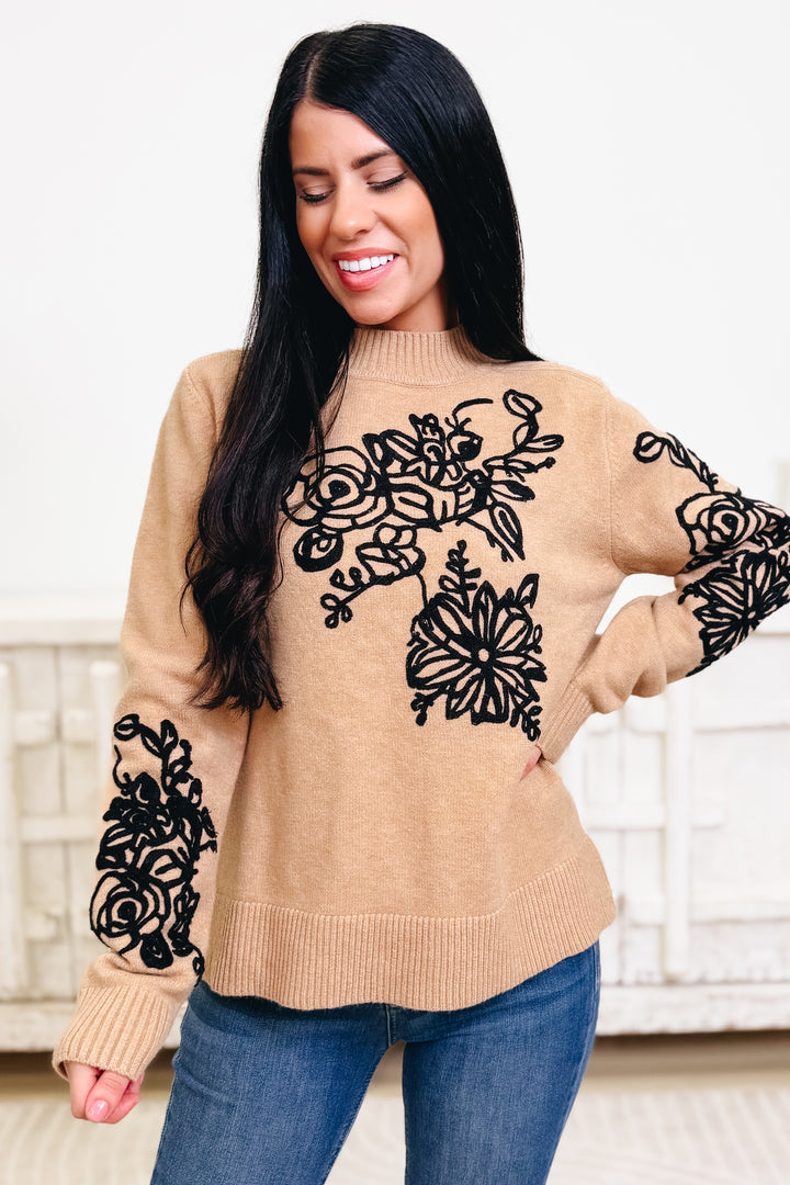 Glam & Grid Floral Sweater