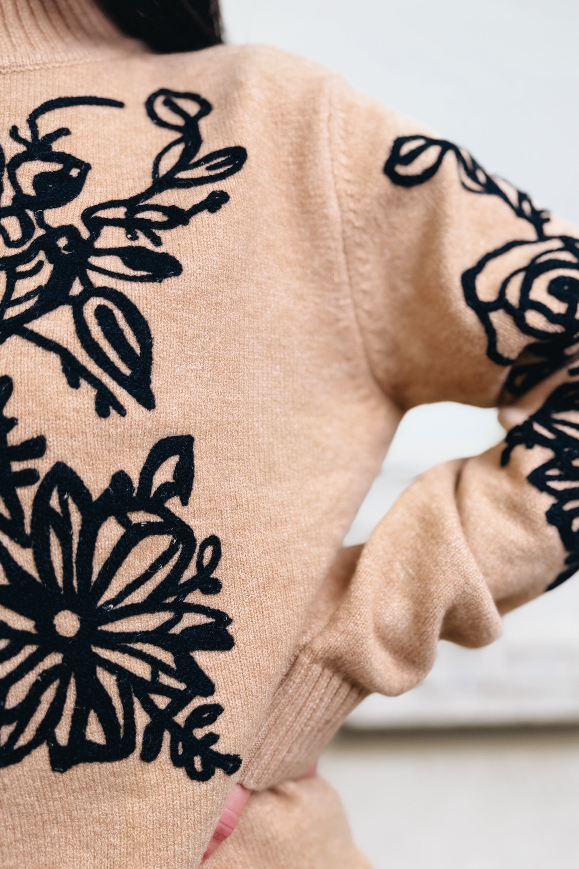 Glam & Grid Floral Sweater
