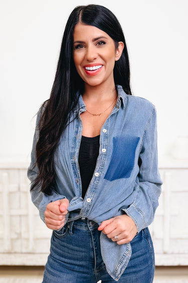 Everything I Need Button Down Top