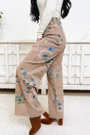 Lily Lane Wide Leg Twill Pants - Khaki