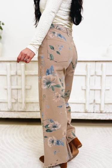 Lily Lane Wide Leg Twill Pants - Khaki