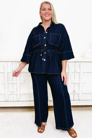 Unbothered Babe Denim Pants Set