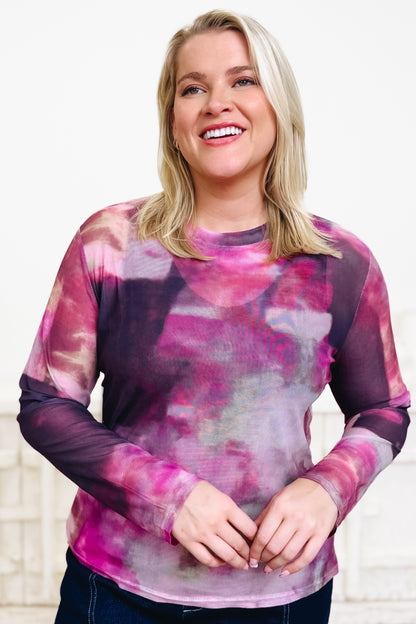 Like Art Work Mesh Top - 2 Colors!