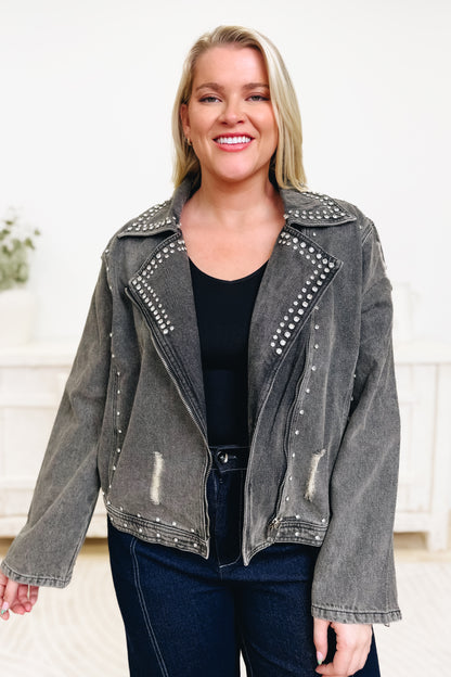 Sweet Shine Denim Jacket - Black Denim