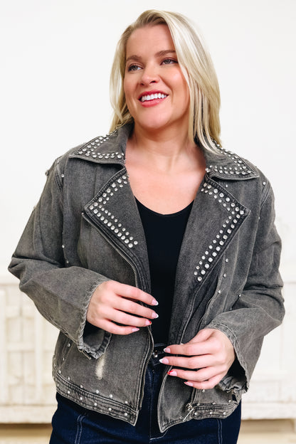 Sweet Shine Denim Jacket - Black Denim