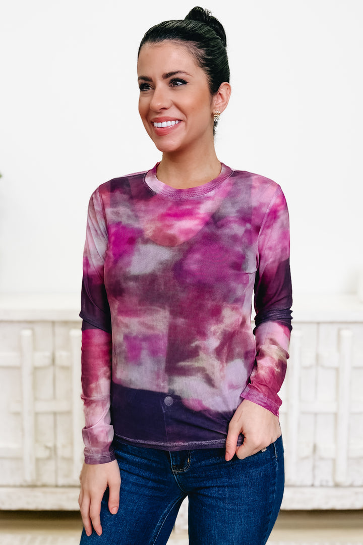 Like Art Work Mesh Top - 2 Colors!