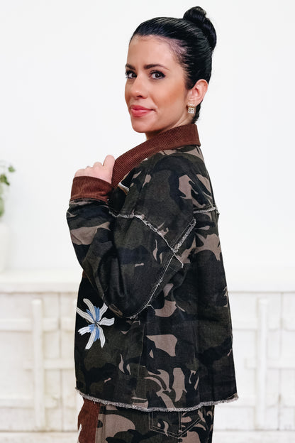 Bloom & Battle Camo Corduroy Floral Jacket