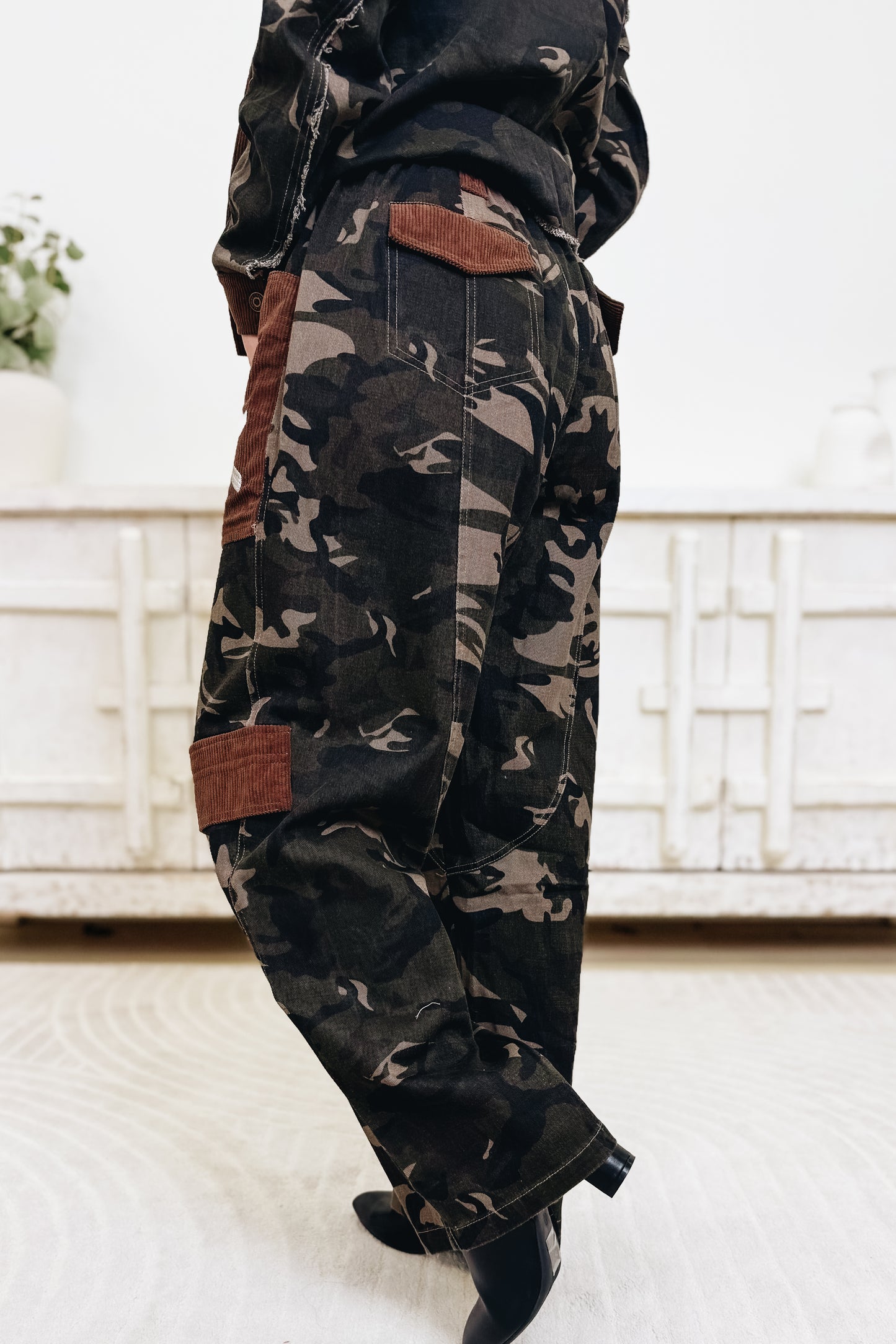 Bloom & Battle Camo Corduroy Floral Pants - Camouflage
