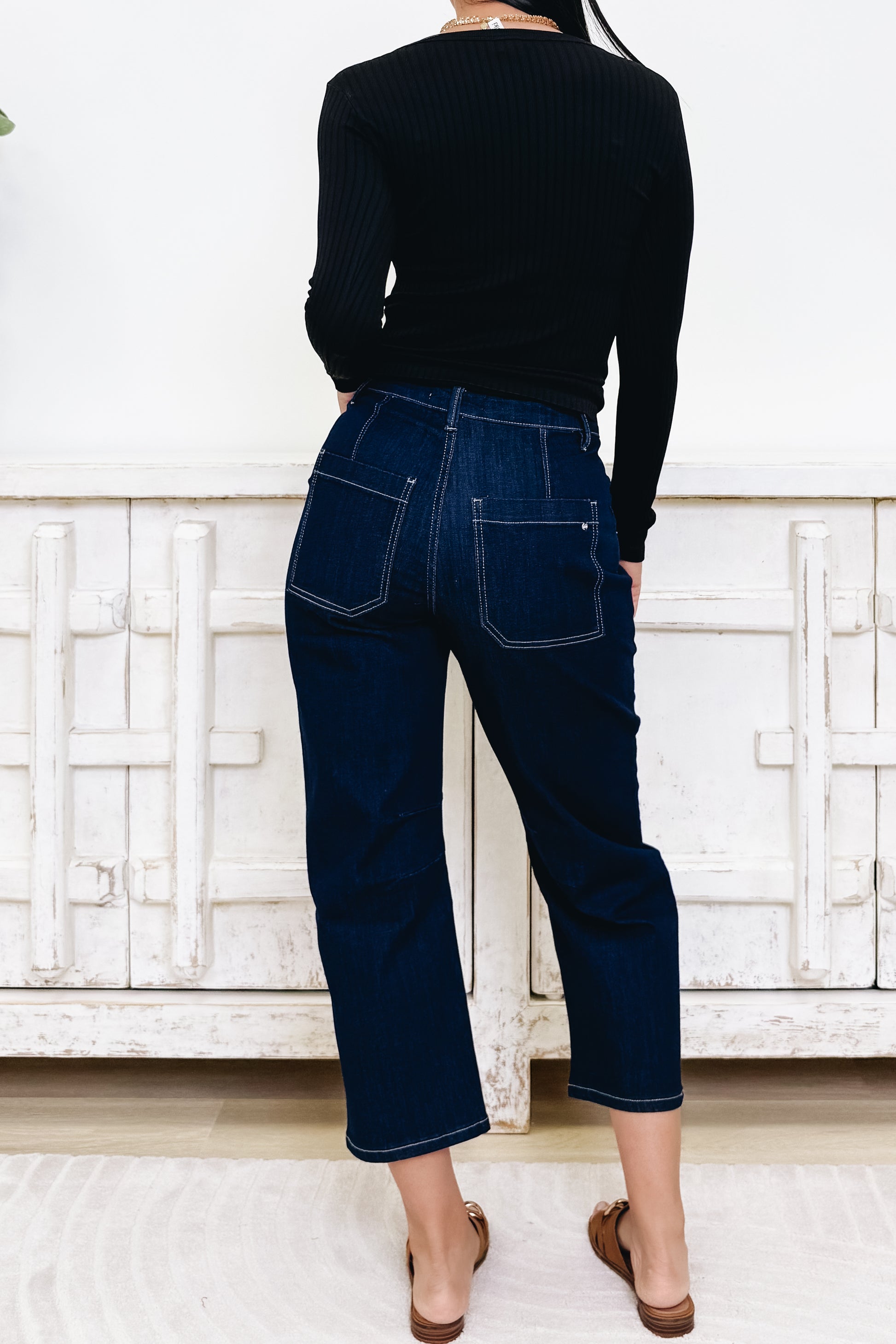 Cool Intentions By Mica - High Rise Barrel Leg Jeans