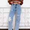 Forever Favorite By Mica - High Rise Straight Jeans - Funny Blue
