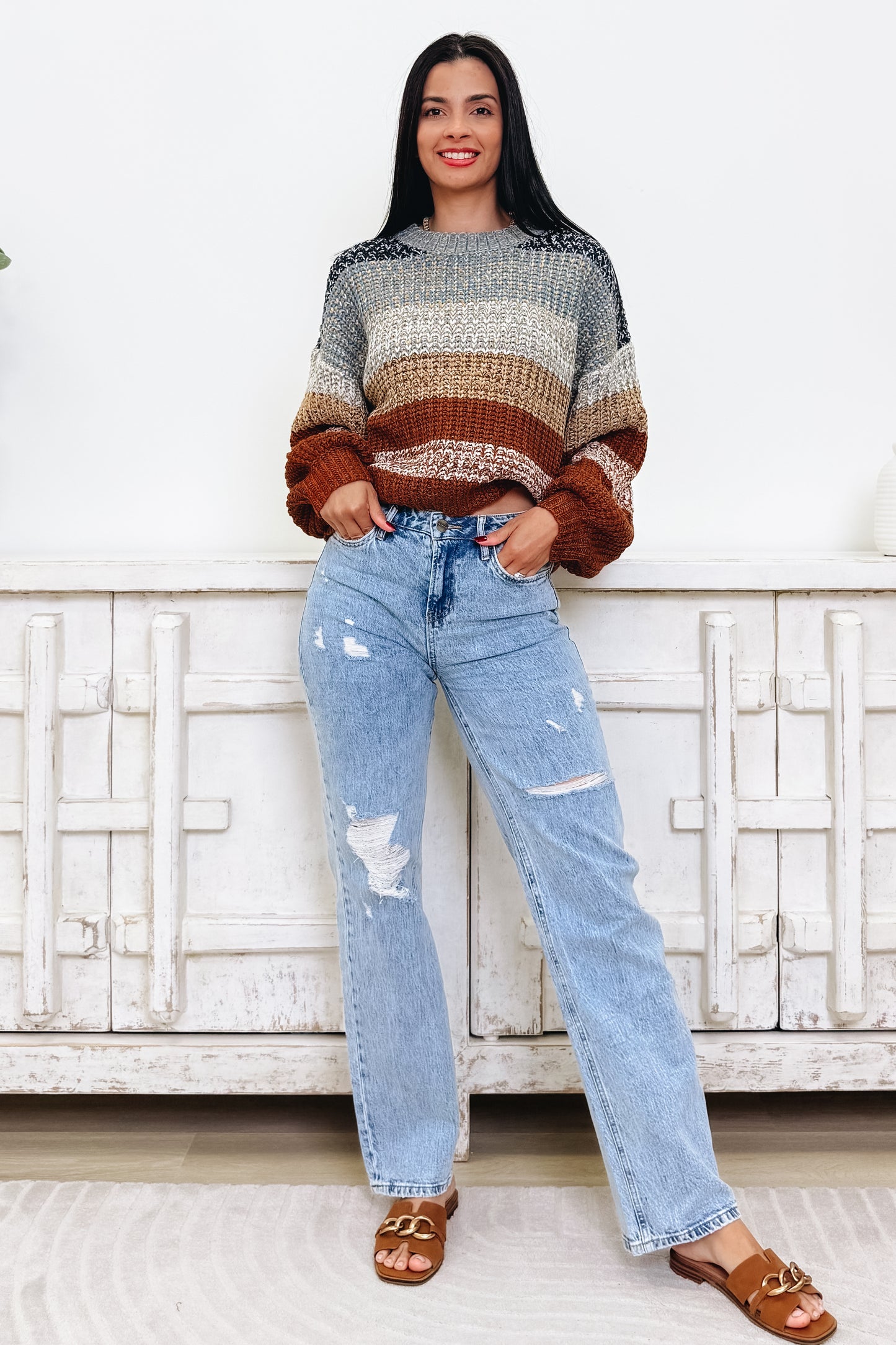 Forever Favorite By Mica - High Rise Straight Jeans - Funny Blue