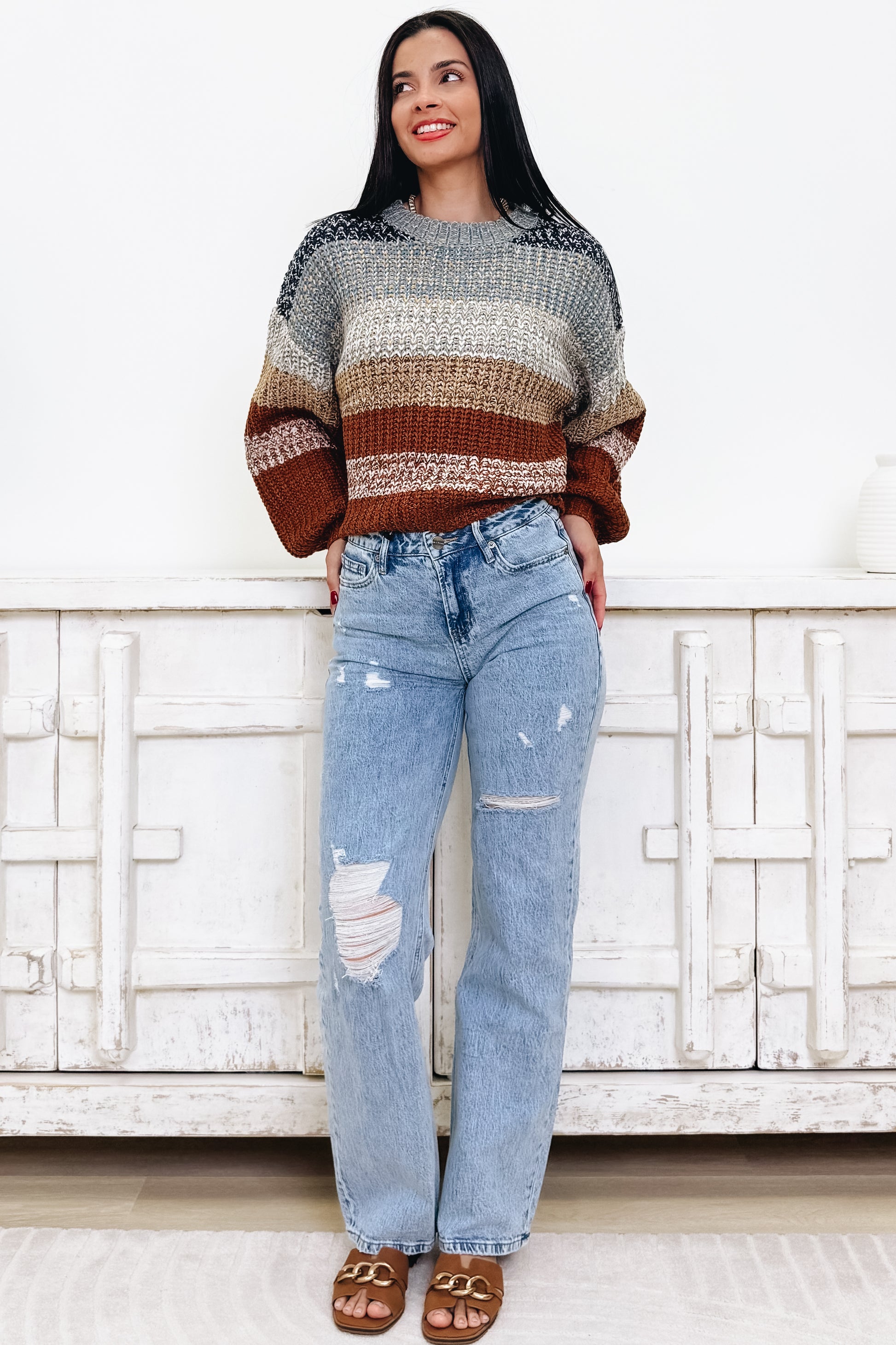 Forever Favorite By Mica - High Rise Straight Jeans - Funny Blue