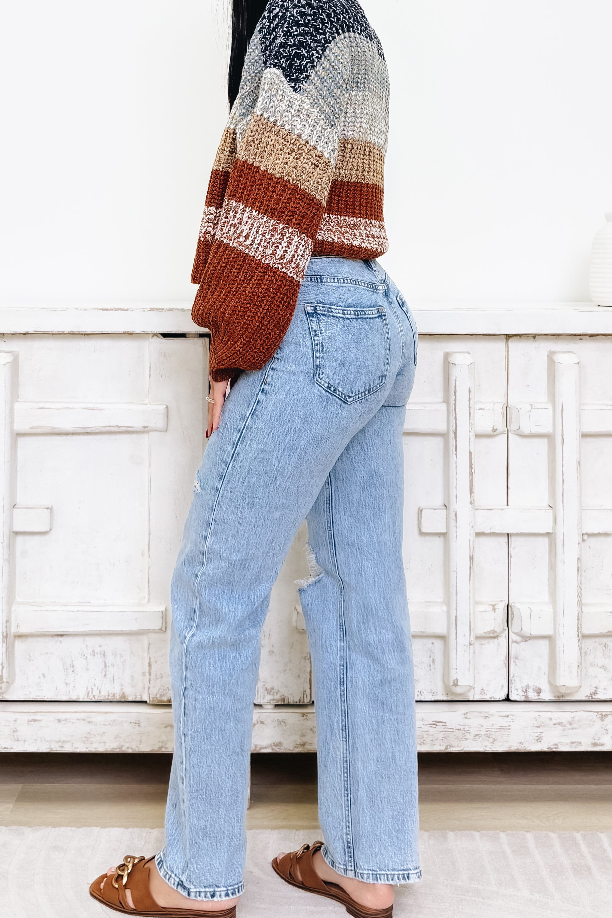 Forever Favorite By Mica - High Rise Straight Jeans - Funny Blue