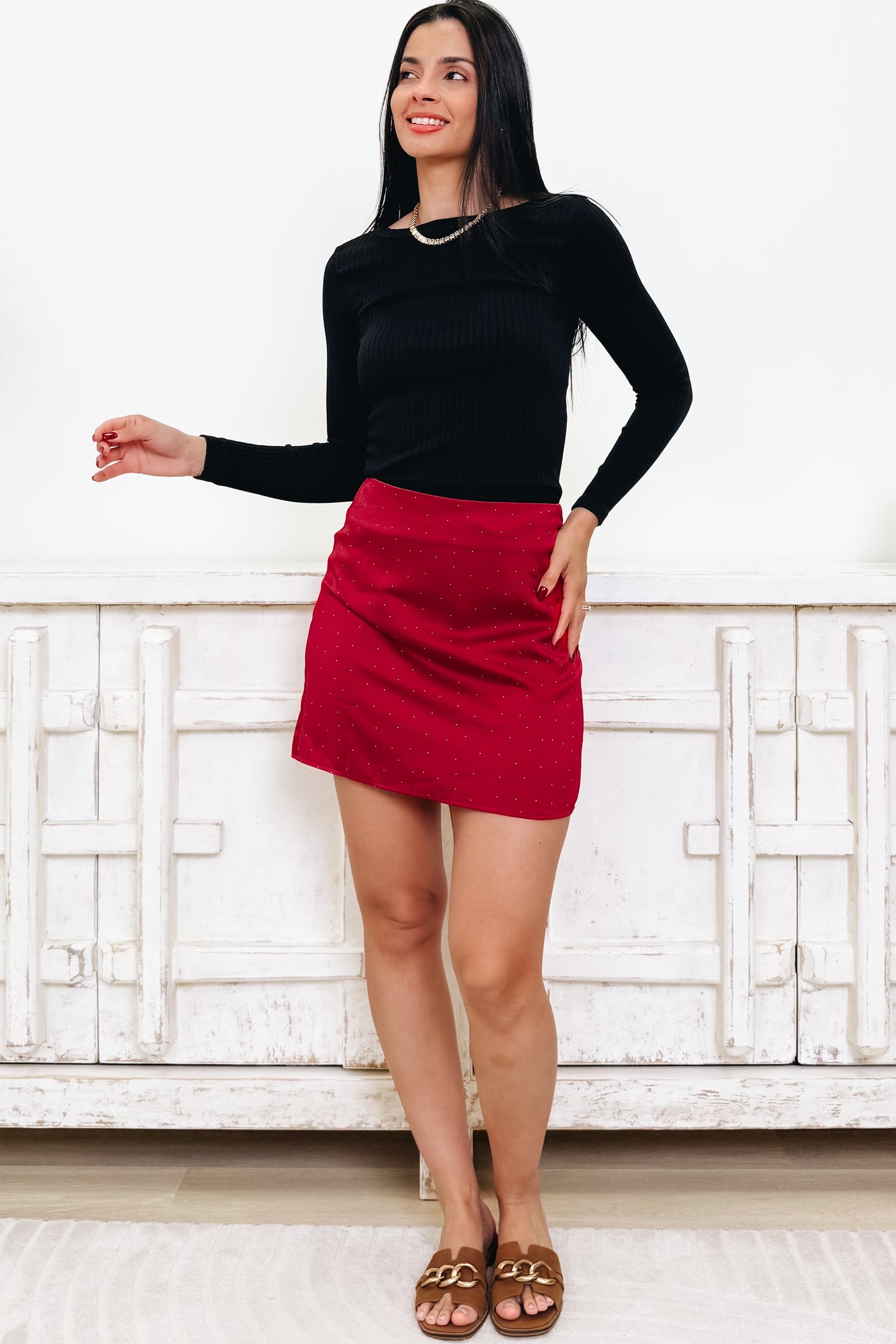 Mi Amor Polka Dot Mini Skirt