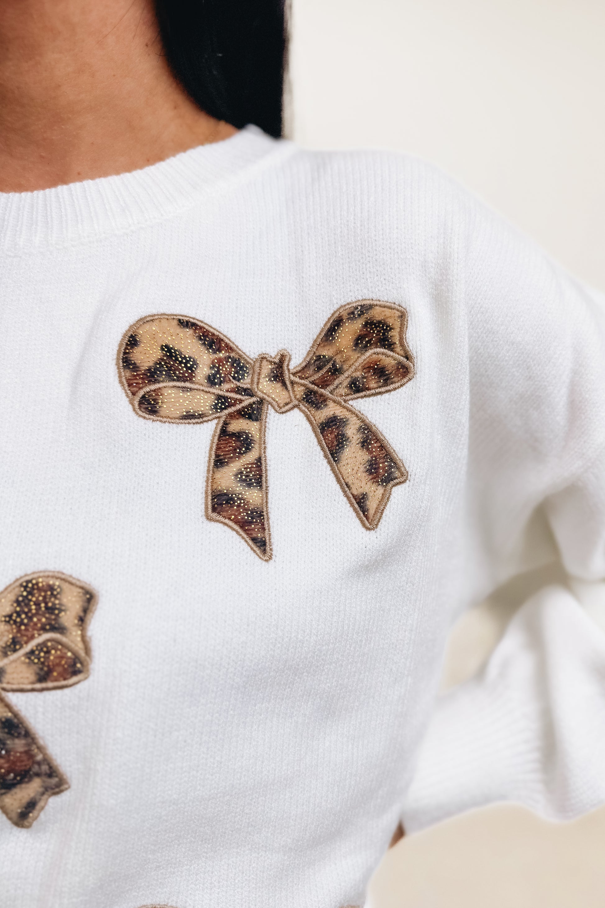 Queen Of Class Leopard Bow Sweater - 2 Colors!