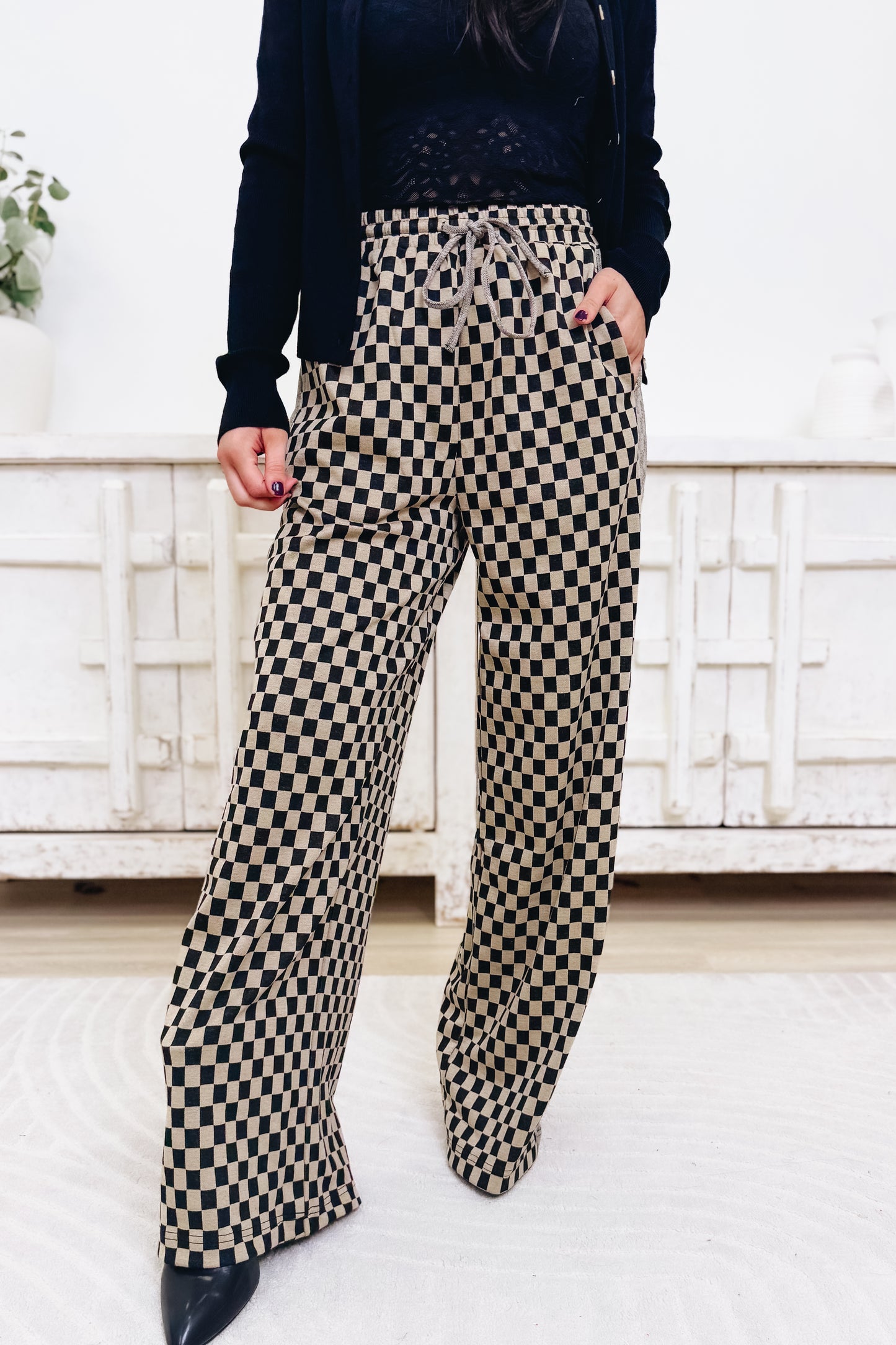 Check Yes Babe Wide Leg Pants - 2 Colors!