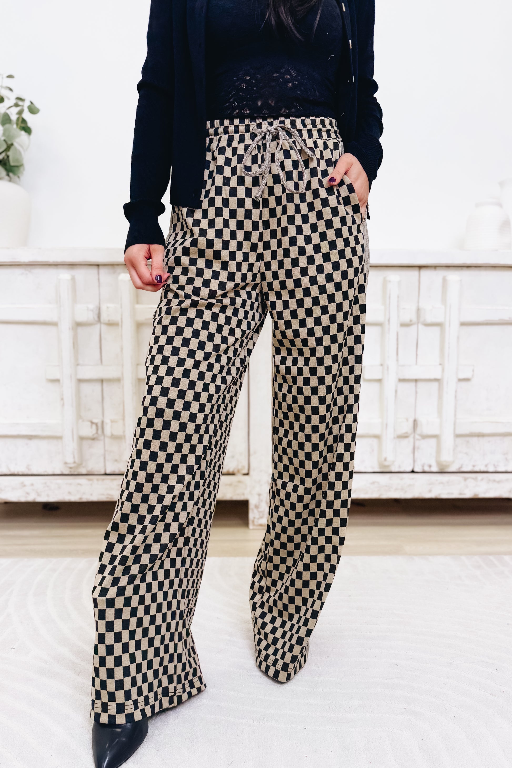 Check Yes Babe Wide Leg Pants - 2 Colors!