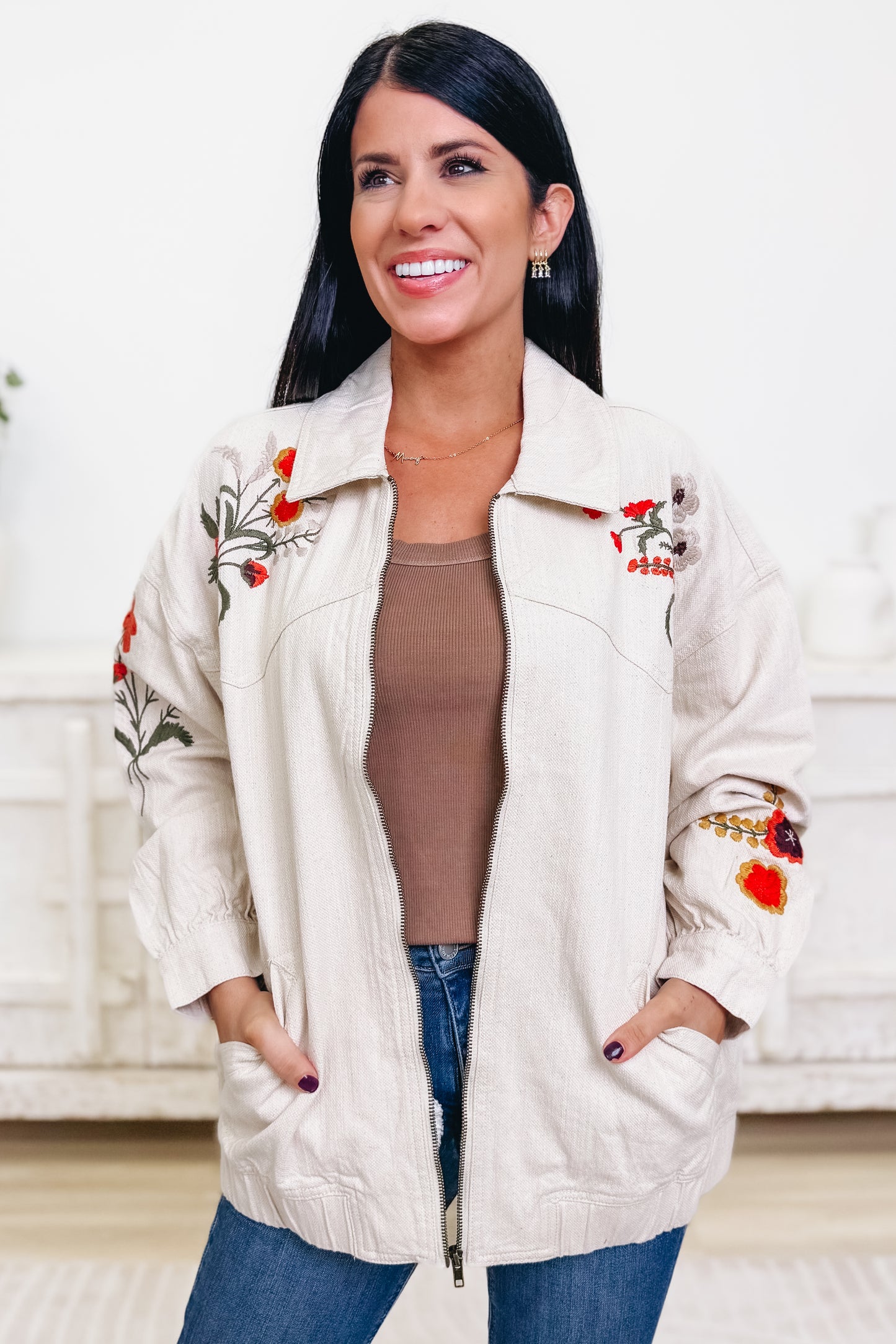 Branching Out Floral Denim Jacket - 2 Colors!