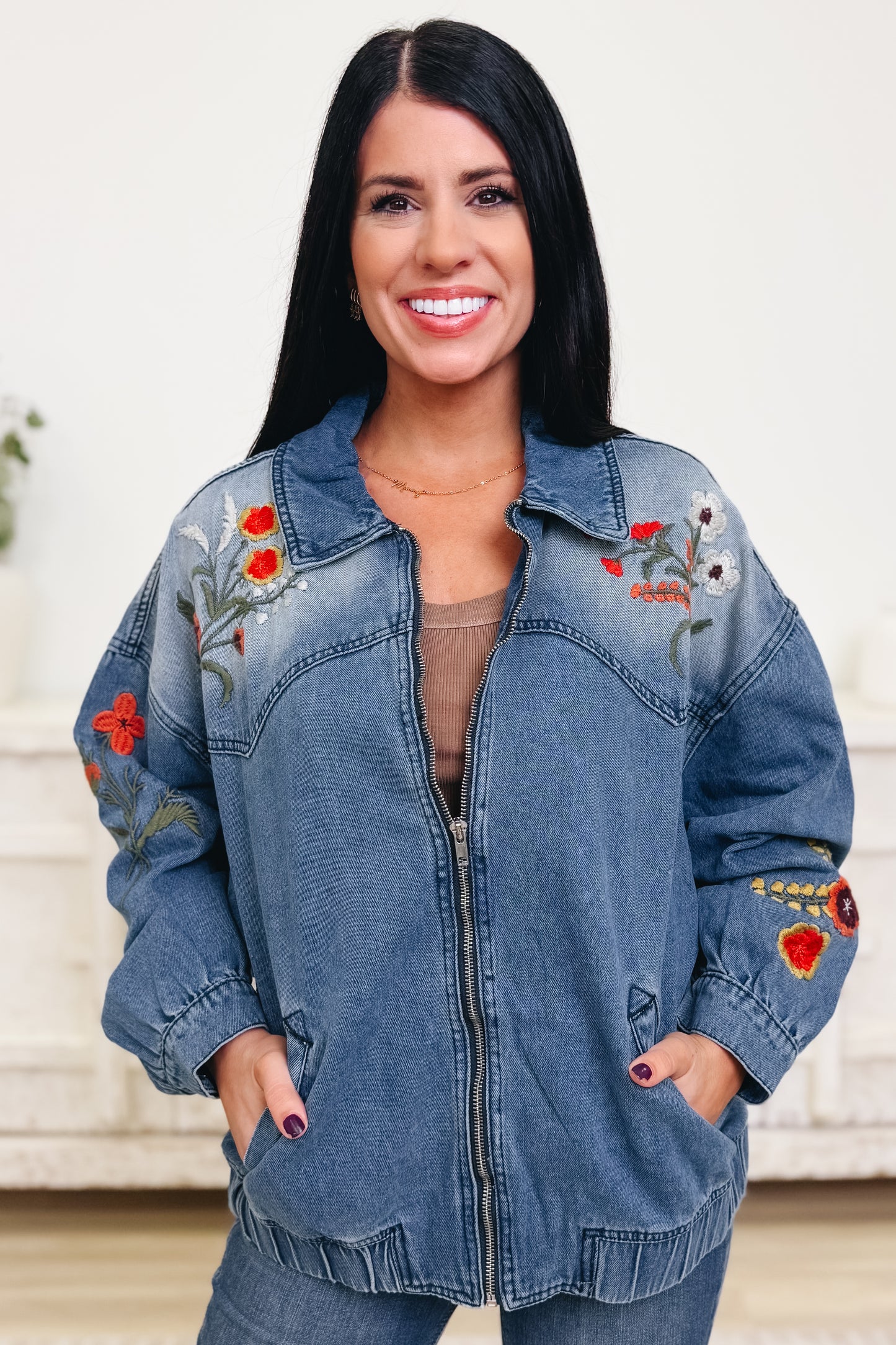 Branching Out Floral Denim Jacket - 2 Colors!