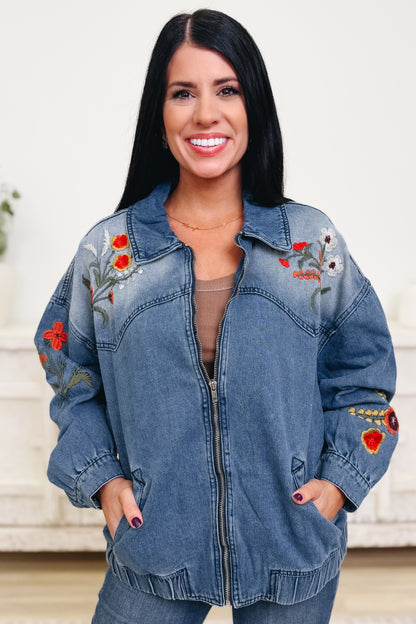 Branching Out Floral Denim Jacket - 2 Colors!