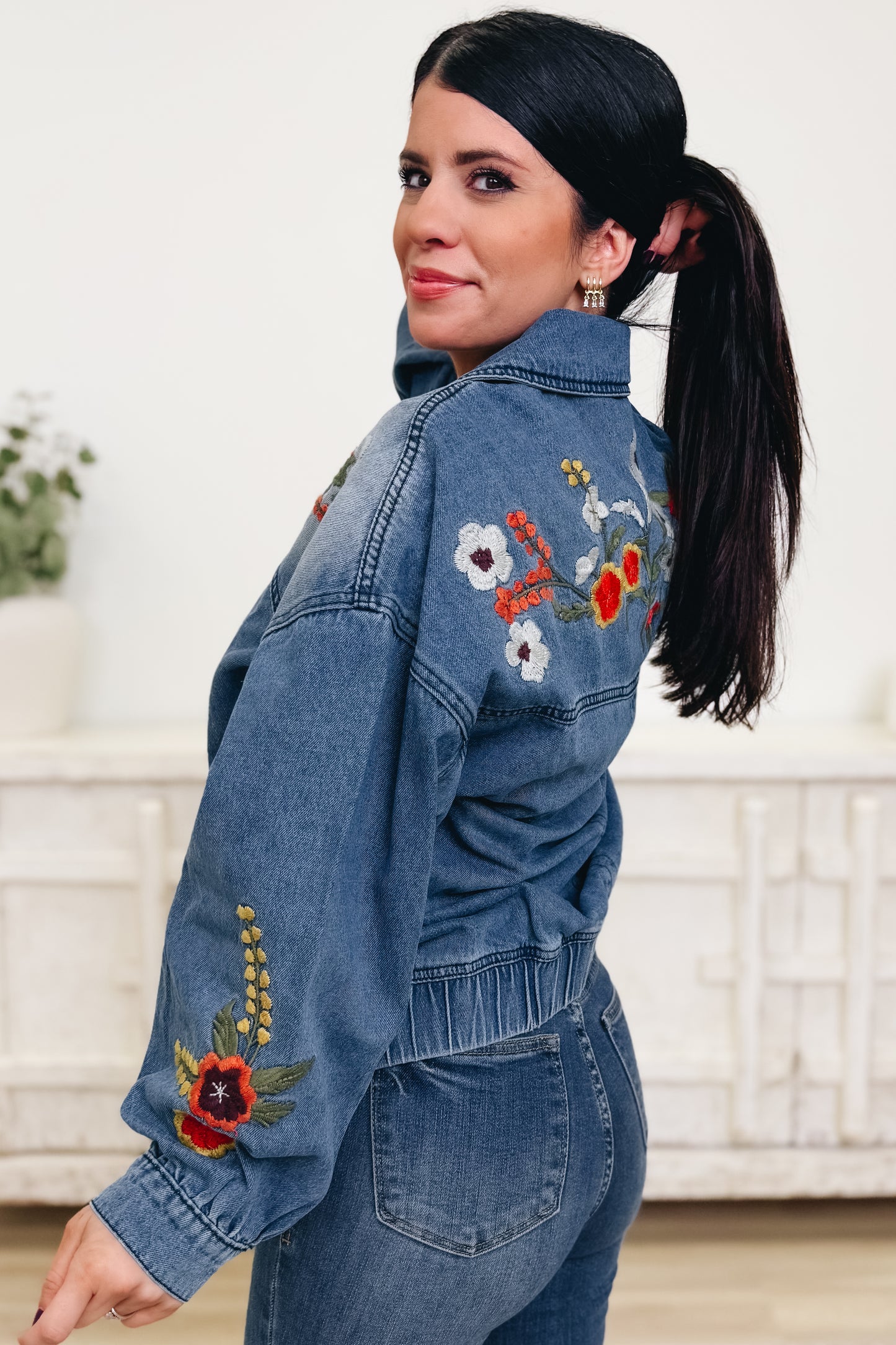 Branching Out Floral Denim Jacket - 2 Colors!