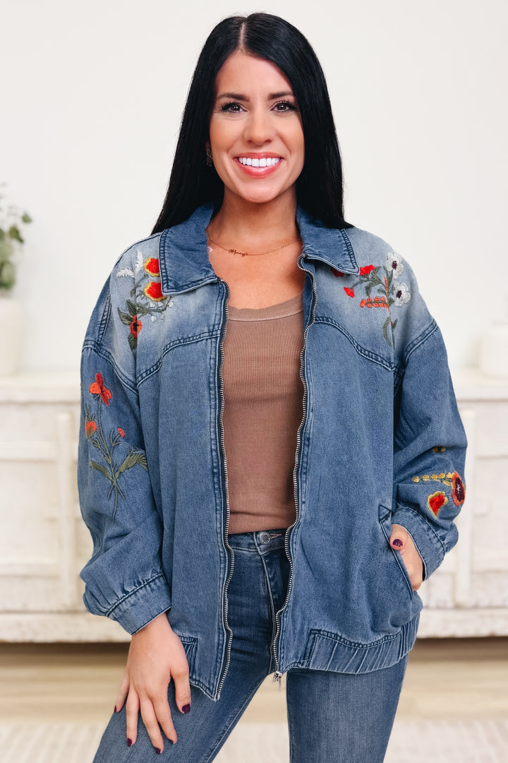Branching Out Floral Denim Jacket - 2 Colors!
