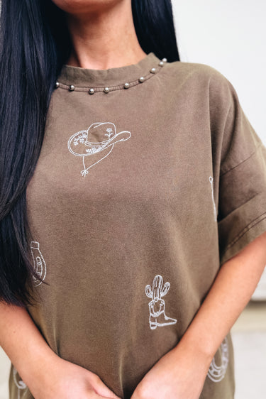 Desert Cowgirl Embroidered Western Dress
