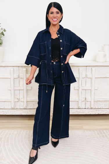 Unbothered Babe Denim Pants Set