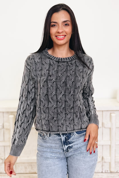 Fireside Favorite Cable Knit Sweater - 2 Colors!