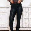 Gloss Boss Snakeskin Active Faux Leather Leggings - Black