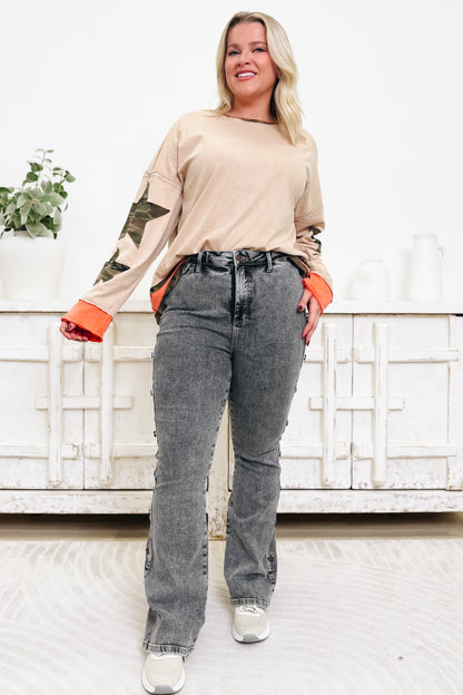 Smoke Show By Judy Blue - High Rise Western Coin Jeans - Grey