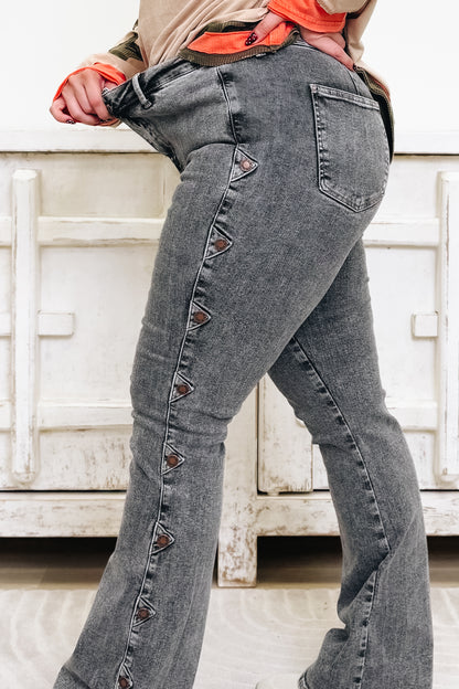Smoke Show By Judy Blue - High Rise Western Coin Jeans - Grey
