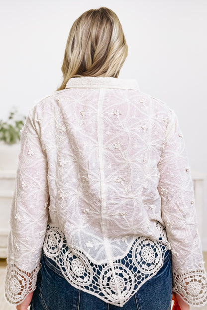 Graceful Bloom Floral Button Down Top